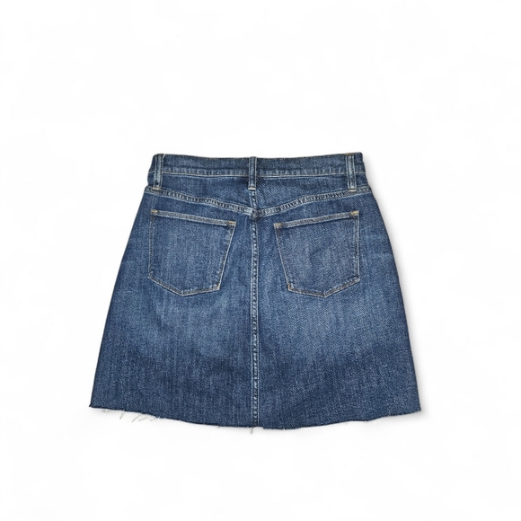 J. Crew Raw Hem Denim Skirt. Medium Wash. - Picture 3 of 5